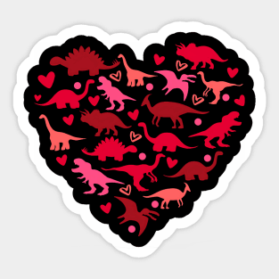Dinosaur Love Heart T Rex Cute Valentines Day Boys Toddlers Sticker